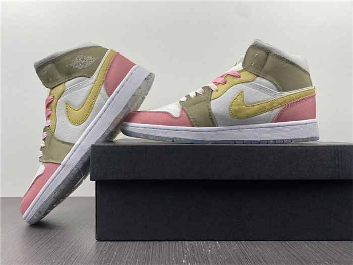 Jordan1 Mid SE Pastel Vivid Green Grind  DJ0338-100