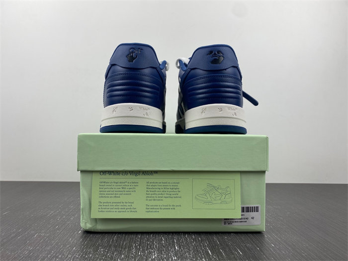 OFF-WHITE Out Of Office "OOO" Low Tops Dark Blue White OMIA189S22LEA0010142